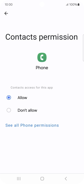 Press the required setting.