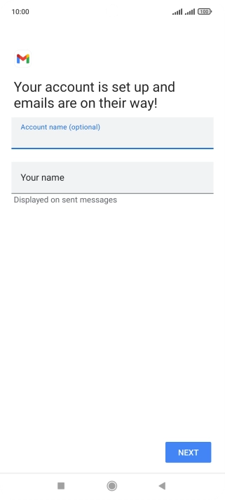 Press Your name and key in the required sender name.
