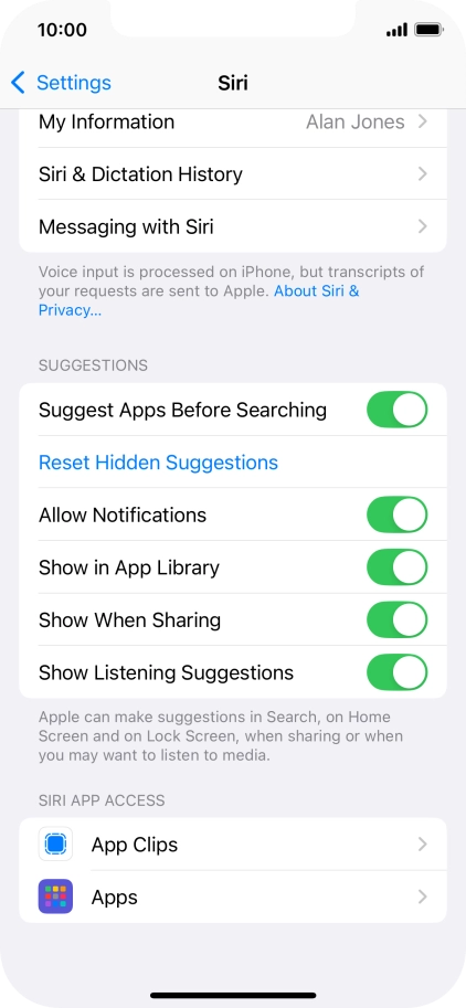 Press the required app. Press the required app.