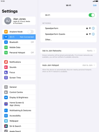 Press the required Wi-Fi network and key in the password for the Wi-Fi network.