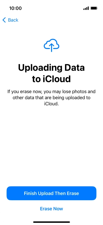 Press the required setting. Press the required setting.