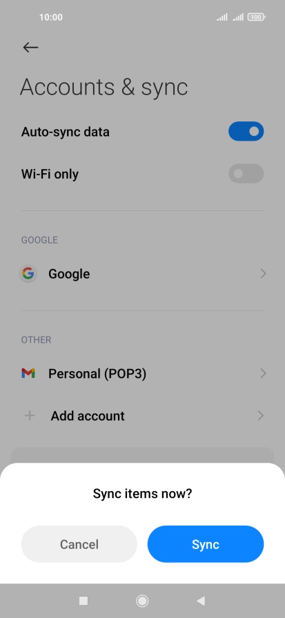If you turn on the function, press Sync.