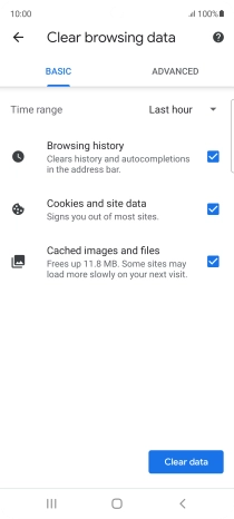 Press the fields next to the required data types.