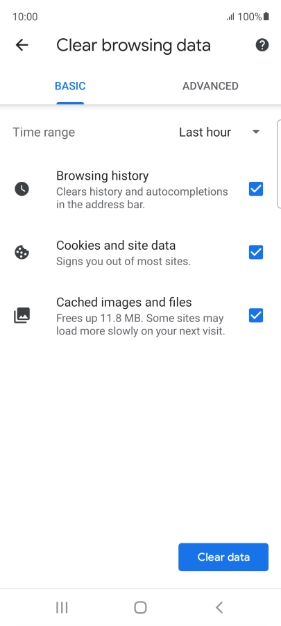 Press the fields next to the required data types.