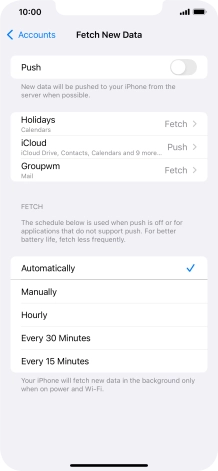If you turn off the function, press the required setting.