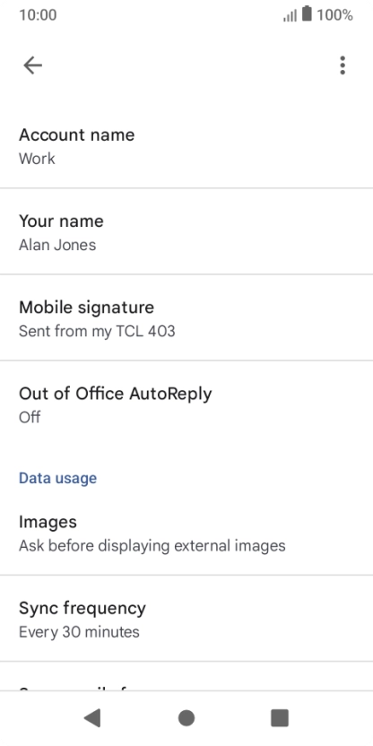 Press Account name and key in the required name.