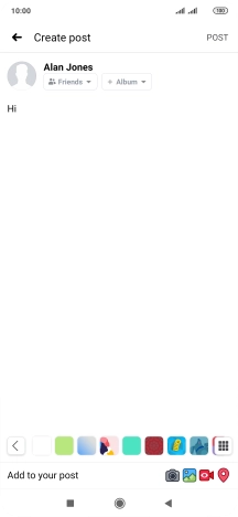 Write the required text and press POST.