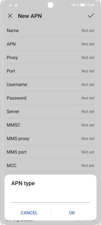 Key in default and press OK.