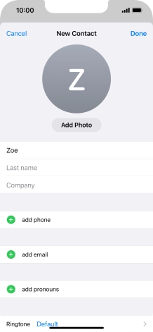 Press Last name and key in the last name.