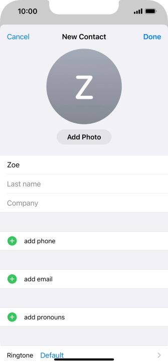Press Last name and key in the last name.