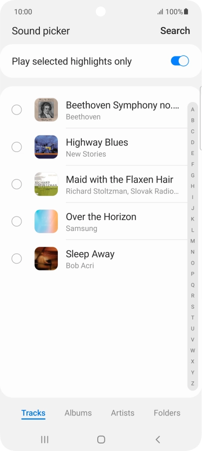 Press the required ring tones to hear them.