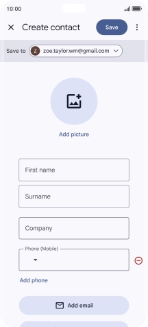 Press the address book drop down list.