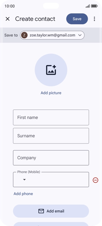 Press the address book drop down list.