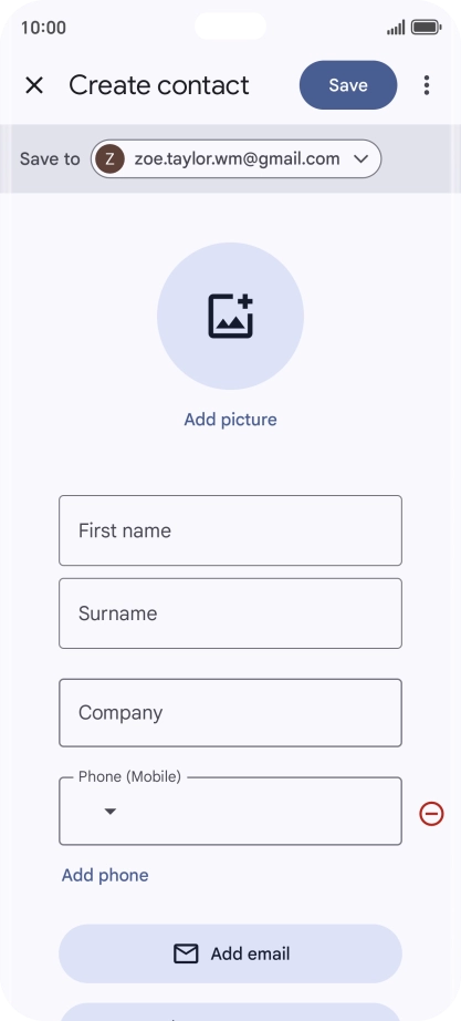 Press the address book drop down list.