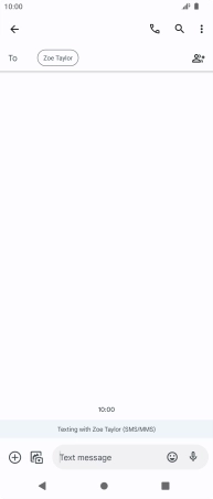 Press the text input field and write the text for your text message.
