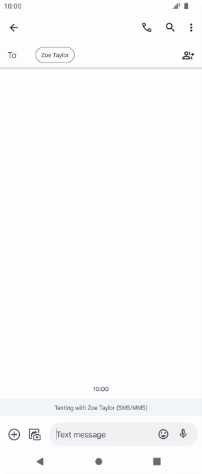 Press the text input field and write the text for your text message.