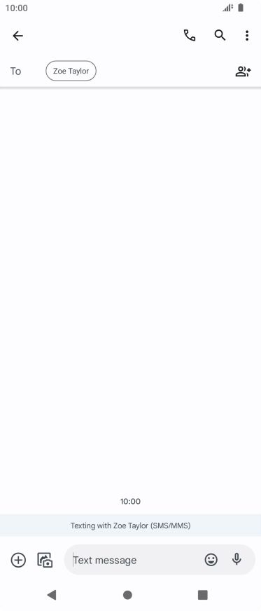 Press the text input field and write the text for your text message.
