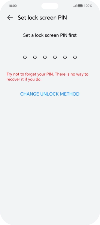 Press CHANGE UNLOCK METHOD. Press CHANGE UNLOCK METHOD.
