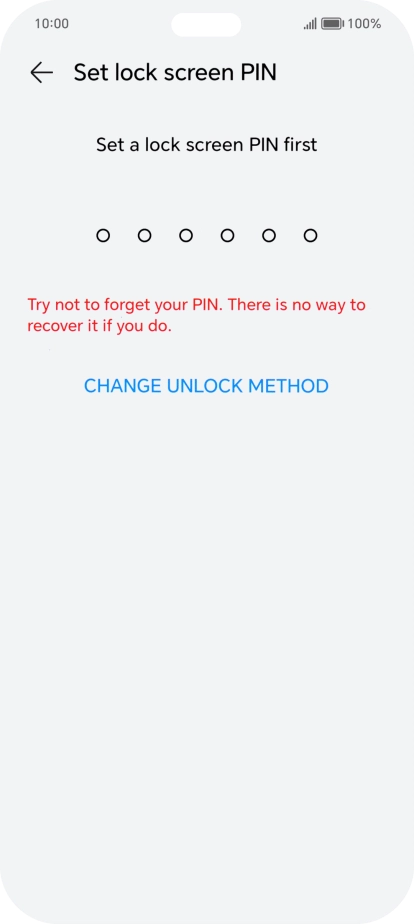 Press CHANGE UNLOCK METHOD. Press CHANGE UNLOCK METHOD.