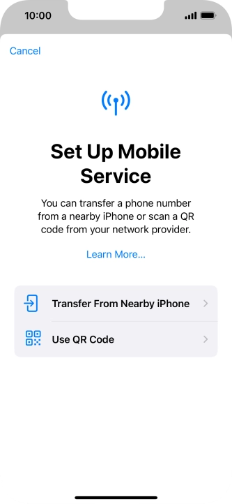 Press Use QR Code. Press Use QR Code.