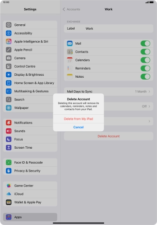 Press Delete from My iPad.