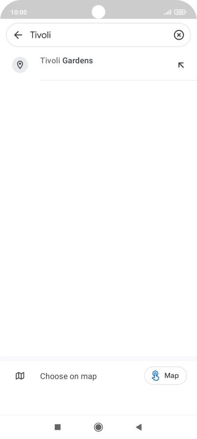 Press the required destination.