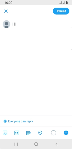 Write the required text and press Tweet.