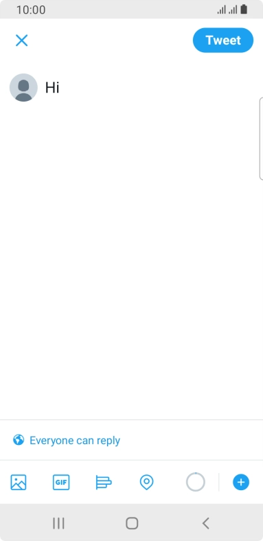 Write the required text and press Tweet.