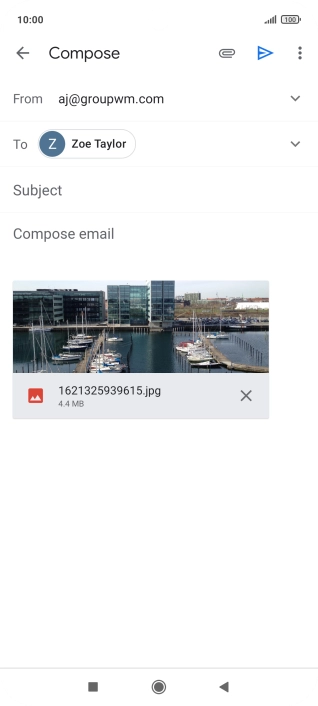 Press Subject and write the subject of your email message. Press Subject and write the subject of your email message.