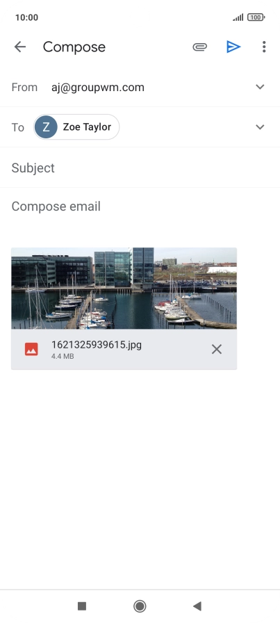 Press Subject and write the subject of your email message. Press Subject and write the subject of your email message.