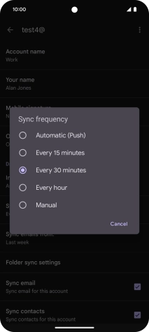 Press the required setting. Press the required setting.