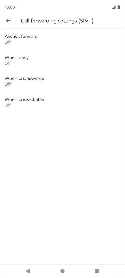 Press the required divert type.