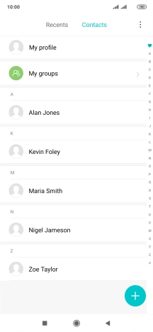 Press the required contact.