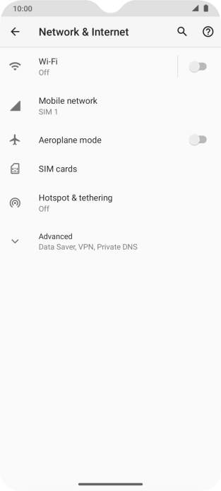 Press Mobile network. Press Mobile network.