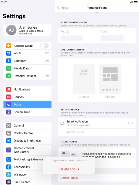 Press Delete Focus. Press Delete Focus.