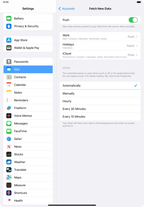 Press the indicator next to 