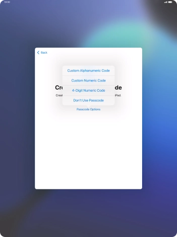 Follow the instructions on the screen to turn on use of lock code or press Don't Use Passcode. Follow the instructions on the screen to turn on use of lock code or press Don't Use Passcode.