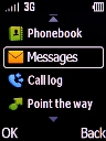 Select Messages  and press the Left selection key.