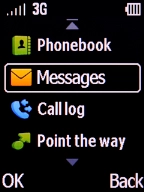 Select Messages  and press the Left selection key.
