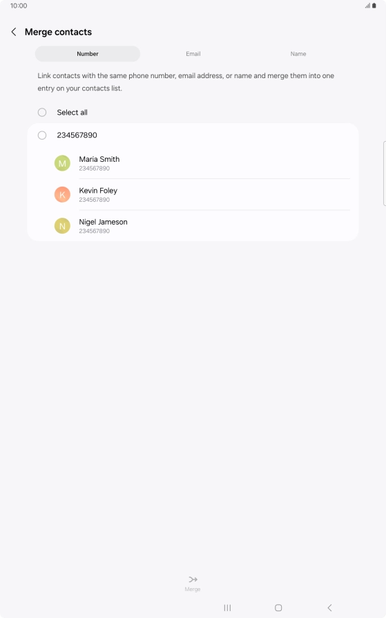 Press the field next to the required number. Press the field next to the required number.