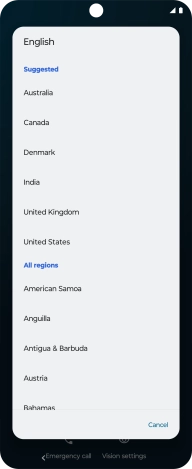 Press the required country.