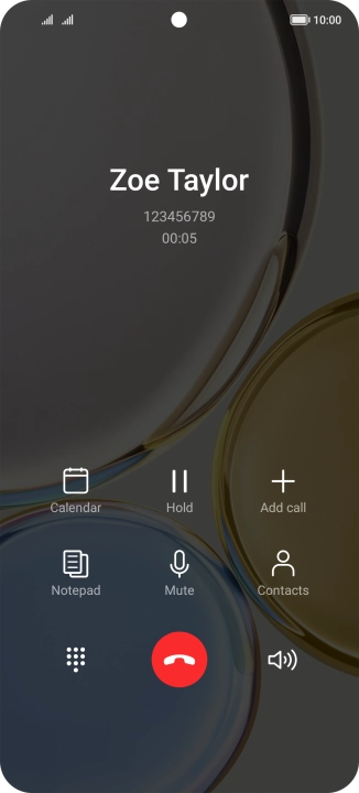 Press the end call icon.