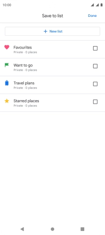 If you select New list, follow the instructions on the screen to create a new list.