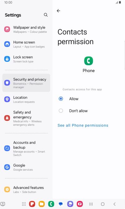 Press the required setting. Press the required setting.