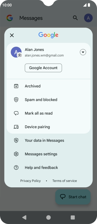 Press Messages settings.