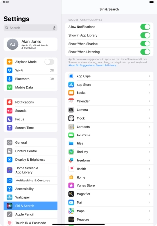 Press the required app.