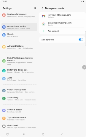 Press the required email account.