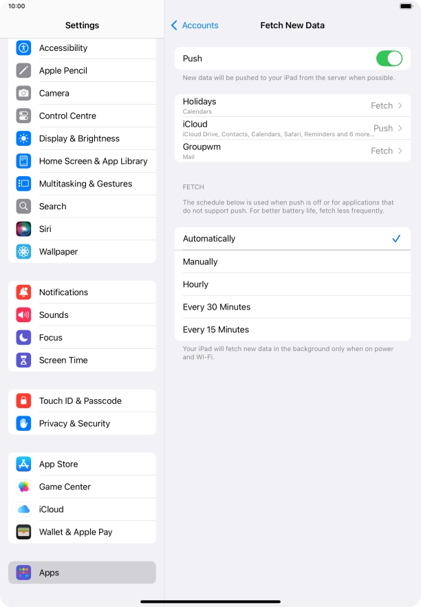 Press the indicator next to 