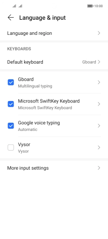 Press Language and region.