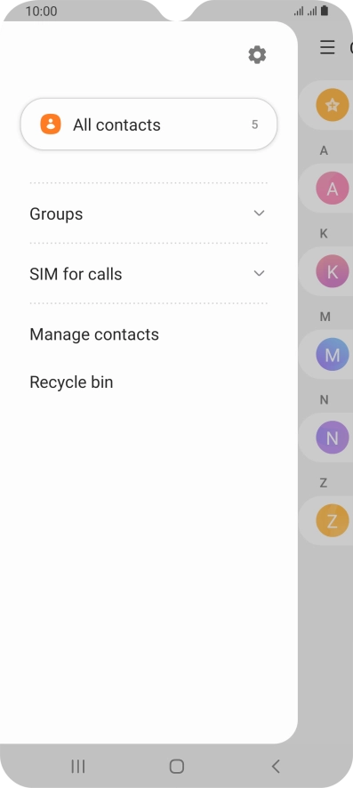 Press Manage contacts.